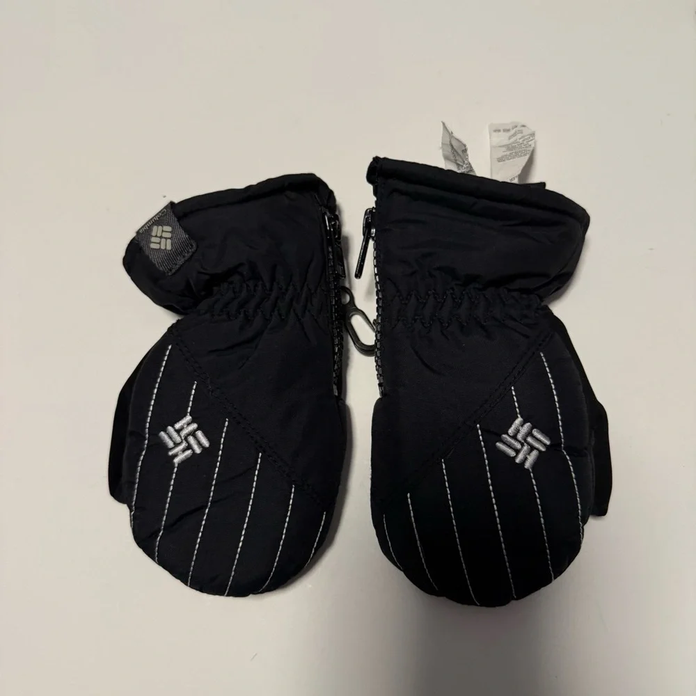 Columbia Black Mittens with Logo
